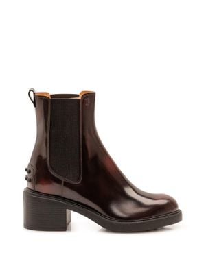 Tod's Rubber Tread Ankle Boot T60 - Brown