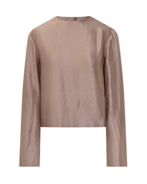 Loulou de Saison Seasonal Silk-Linen Blend Button-Up Blouse - Brown