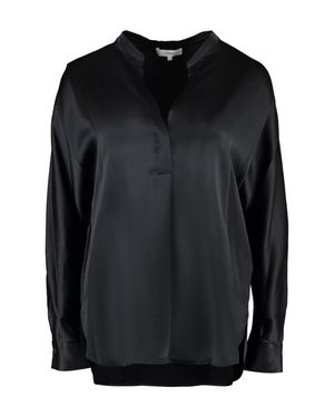 Vince Band Collar Blouse - Black