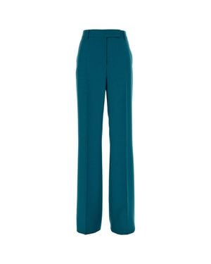 Max Mara Inspired Wool Blend Trouser - Blue