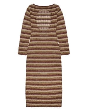 MC2 Saint Barth Viscose Blend Midi Dress Made - Natural