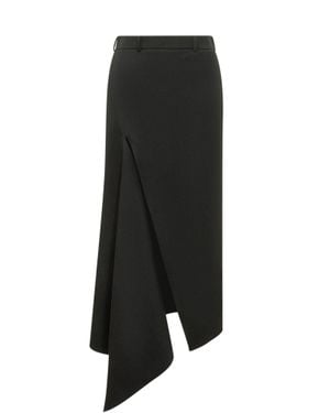 Givenchy Slashed Wool Skirt - Black