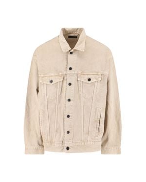 Balenciaga Denim Jacket With 'Vintage' Effect - Natural