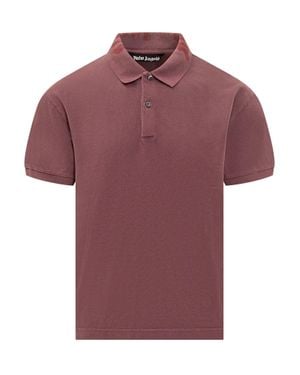 Palm Angels Painted Angels Polo With Logo Print - Red