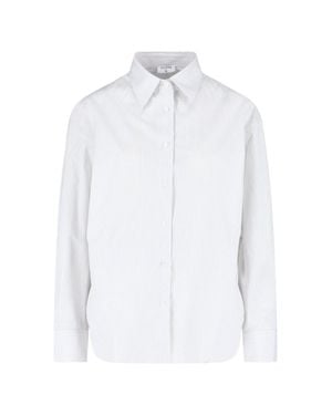 Filippa K Hourglass Striped Cotton Formal Shirt - White