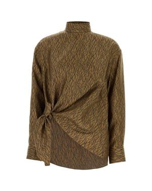 Ferragamo Salvatore Printed Silk Blouse - Green