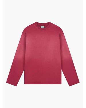 Arte' Stencil Sunfade Long-Sleeve Shirt - Red