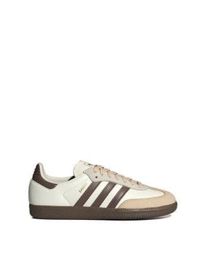 adidas Regular-Fit Leather Lace-Up Sneakers - Natural