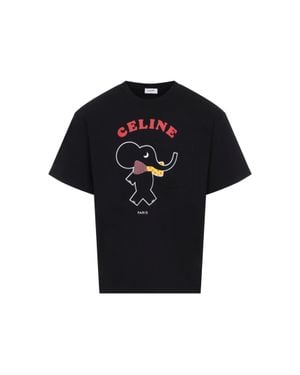 Celine Relaxed Cotton T-Shirt - Black