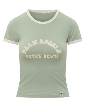 Palm Angels Cali Vibes Slim Tee - Green