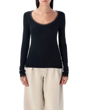 Remain Ribbed Jersey Top - Blue