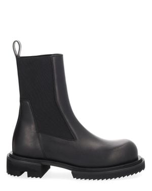 Rick Owens Beatle Leather Platform Chelsea Boots - Black