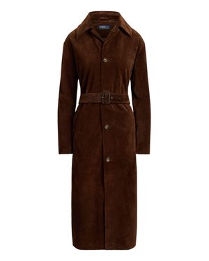 Ralph Lauren Suede Belted Long Coat - Brown
