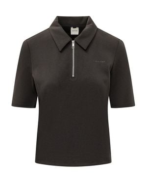 Calvin Klein Polo Sleeves Cut With Zip - Black