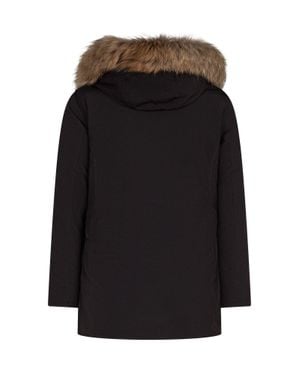 Woolrich Wool-Blend Parka Jacket With Down Insulation - Black