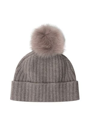 Vanisé Lola Hat With Pom-Pom - Gray