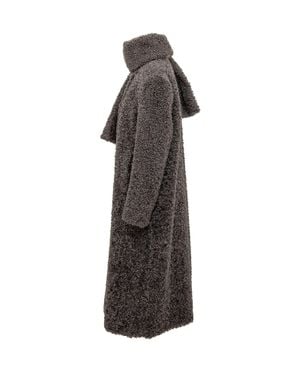 MSGM Tailored Overcoat With Elevated Structure - Gray