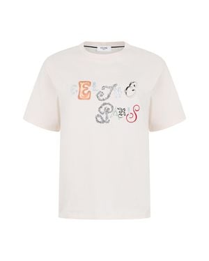 Celine Stylish Cotton Graphic T-Shirt For Everyday Wear - White