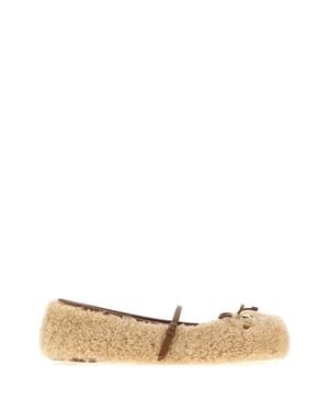 Gucci Gucci Shearling Ballerina Flat - White