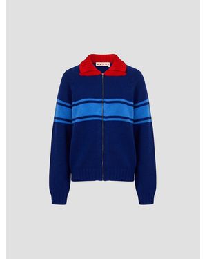 Marni 100% Cotton Crewneck Sweater - Blue