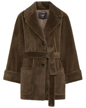 Seventy Sleek Polyester Coat - Brown