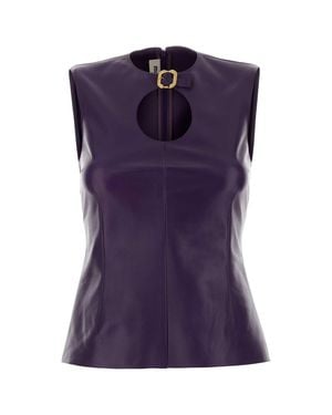 Miu Miu Leather Top - Purple