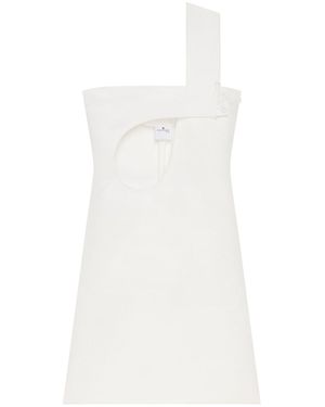 Courreges Cut-Out Satin Mini Dress - White