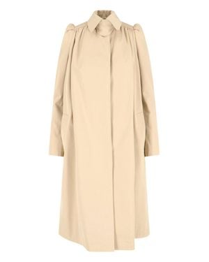 McQueen Long Cape-Style Coat - Natural