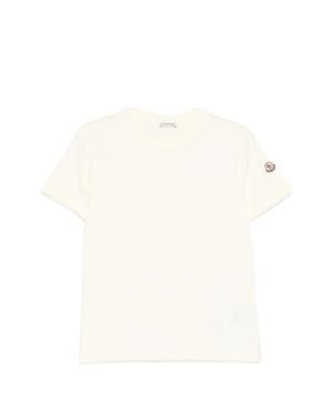 Moncler Ribbed Crew Neck Short Sleeve Top - White