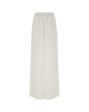 Max Mara Volonta Silk Wide-Leg Pant - White