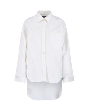 Balenciaga Cotton-Silk Button-Down Shirt For - White