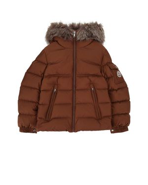 Moncler Kids New Byronf Quilted Jacket With Swarovski-Embellished Detail - Brown