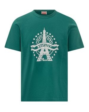 KENZO Eiffel Tower Graphic T-Shirt - Green