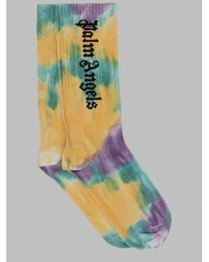 Palm Angels Kids Cotton Logo Socks - Green