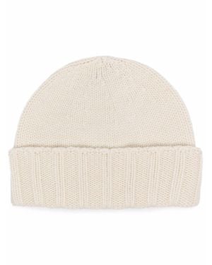 Drumohr 100% Cashmere Beanie Hat - Natural