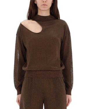 Circus Hotel Viscose-Blend Top - Brown