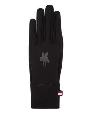 Moncler Technical Nylon Activewear Gloves With Buckle Closure - Black