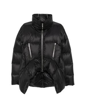 Rick Owens High-Neck Down Jacket With Zip Closure And Pockets - Black