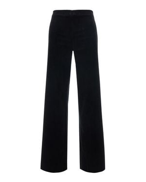 Antonelli Velvet Side-Zip Pants With Side Pockets, Regular Fit - Black