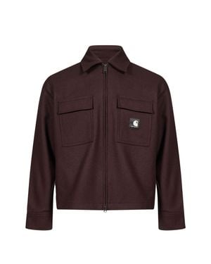 Carhartt Logo-Patch Mini Zip-Up Jacket - Purple