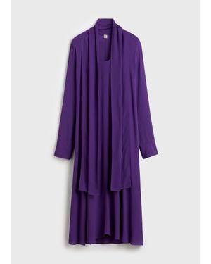 TOTEME Round Neckline Mini Dress - Purple