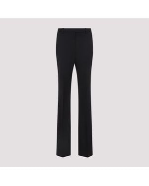 Tom Ford Washed Cotton Silk Blend Duchesse Tailored Straight Pants - Black
