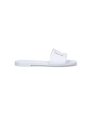 Dolce & Gabbana Stylish Heel Sandals With 2 Cm Heel For - White
