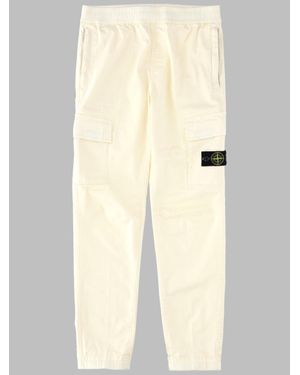 Stone Island Boys Regular Tapered Cargo Pants - Natural