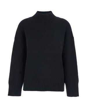 Le Plain Cashmere Turtleneck Sweater With Dropped Shoulders - Blue