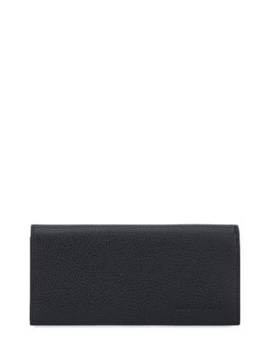 Longchamp Leather Wallet Mini, Minimalist Compact Card Case - Gray