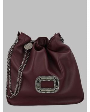 Roger Vivier Mini Handbag Pilgrim Ovine Leather Handbags - Brown