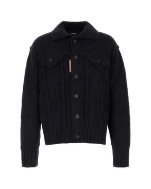 DSquared² Melange Knit Cardigan For - Blue