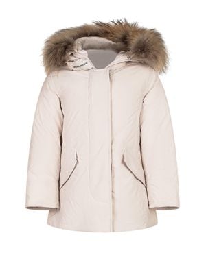 Woolrich Parka Jacket With Quilted Insulation - Natural