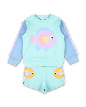 Stella McCartney Kids Mini Two-Piece Tracksuit With Fish Graphic - Blue
